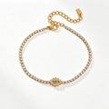 Stylish Gold Plated Double Layer Rhinestones Bracelets 6W6JBR479