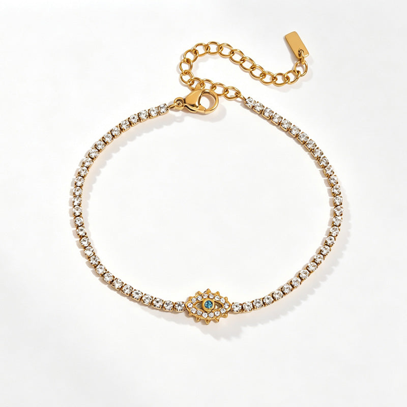 Stylish Gold Plated Double Layer Rhinestones Bracelets 6W6JBR479
