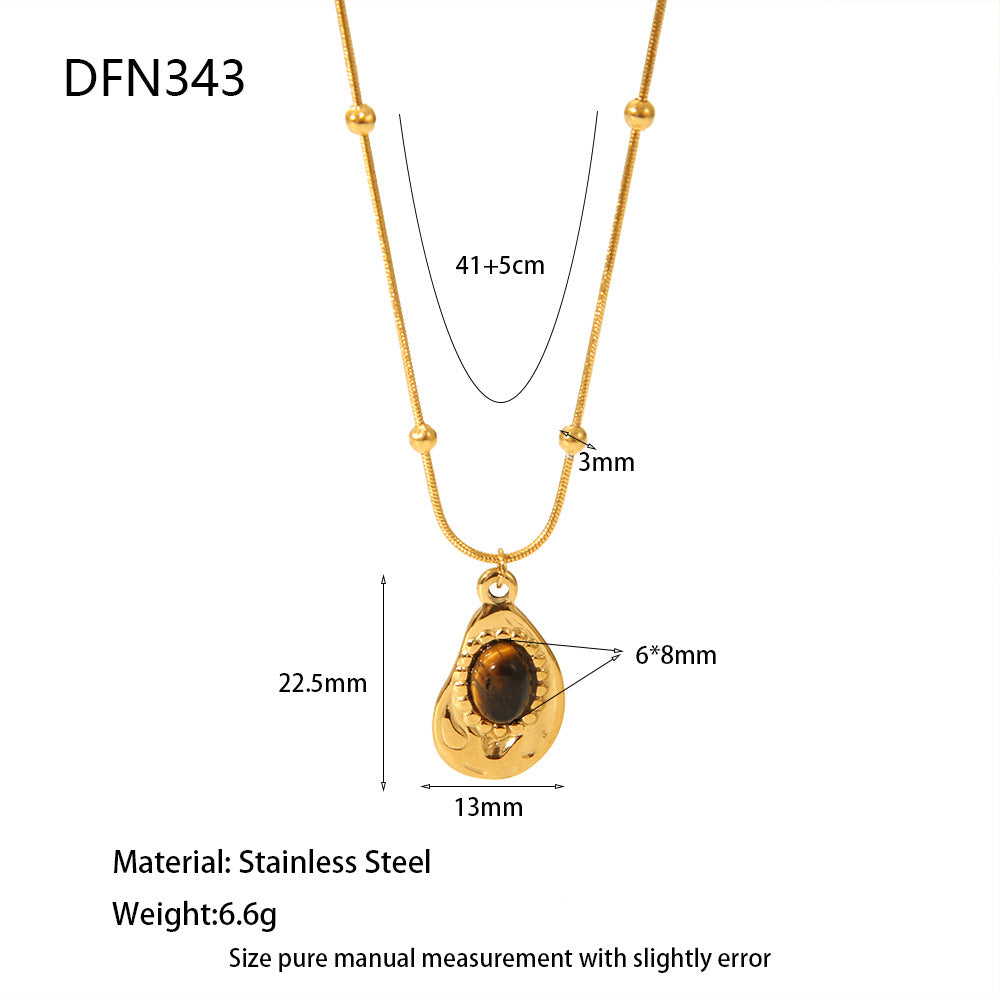 Tiger Eye Pendant Necklace - DippedShop Wholesale - #4771