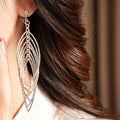 Layered Hollow Out Feather Dangle Earrings 6W6JER765