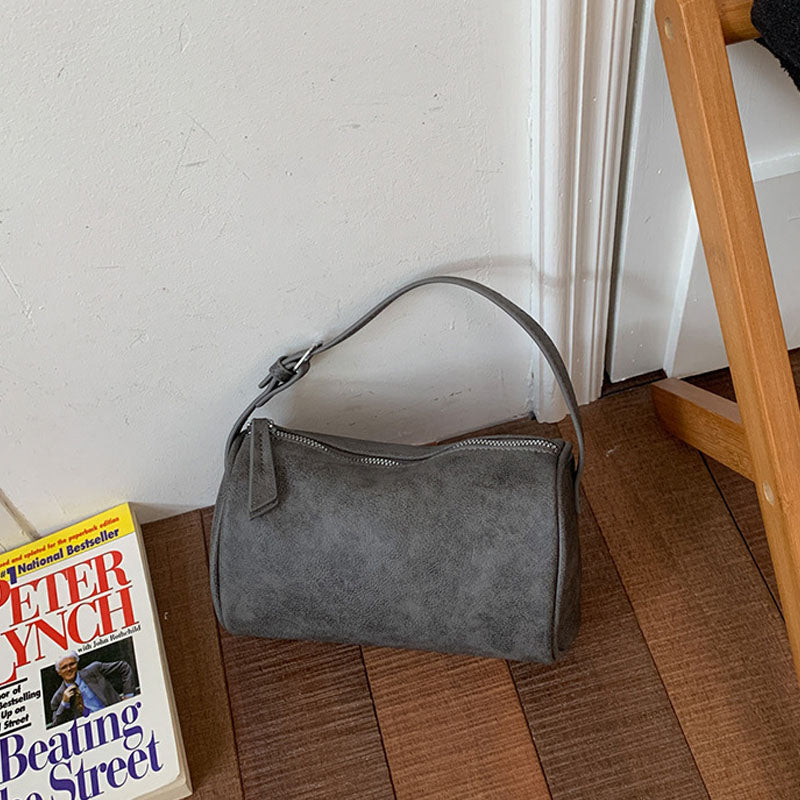 Minimalist Solid Color Suede Handbag 6W10BBG1380