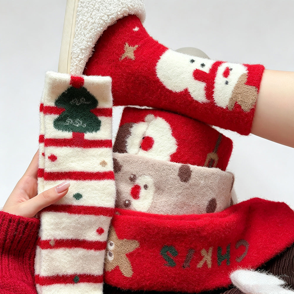 Soft Thickened Christmas Fuzzy Socks 6W8FSO906