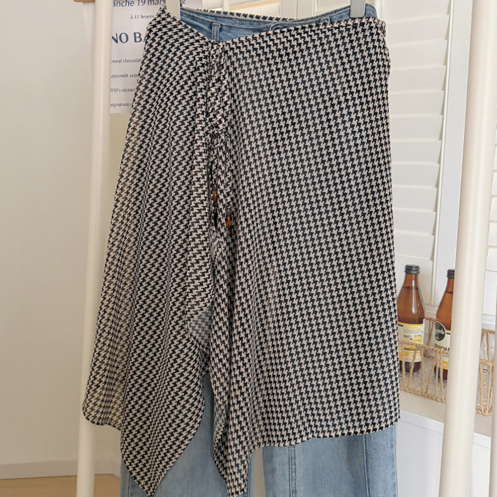 Simple Polka Dots Layered Tie Waist Wrap Scarf 6W1SL49