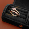 Trendy Cubic Zircon Snake Silver Open Ring 6W6JRG372