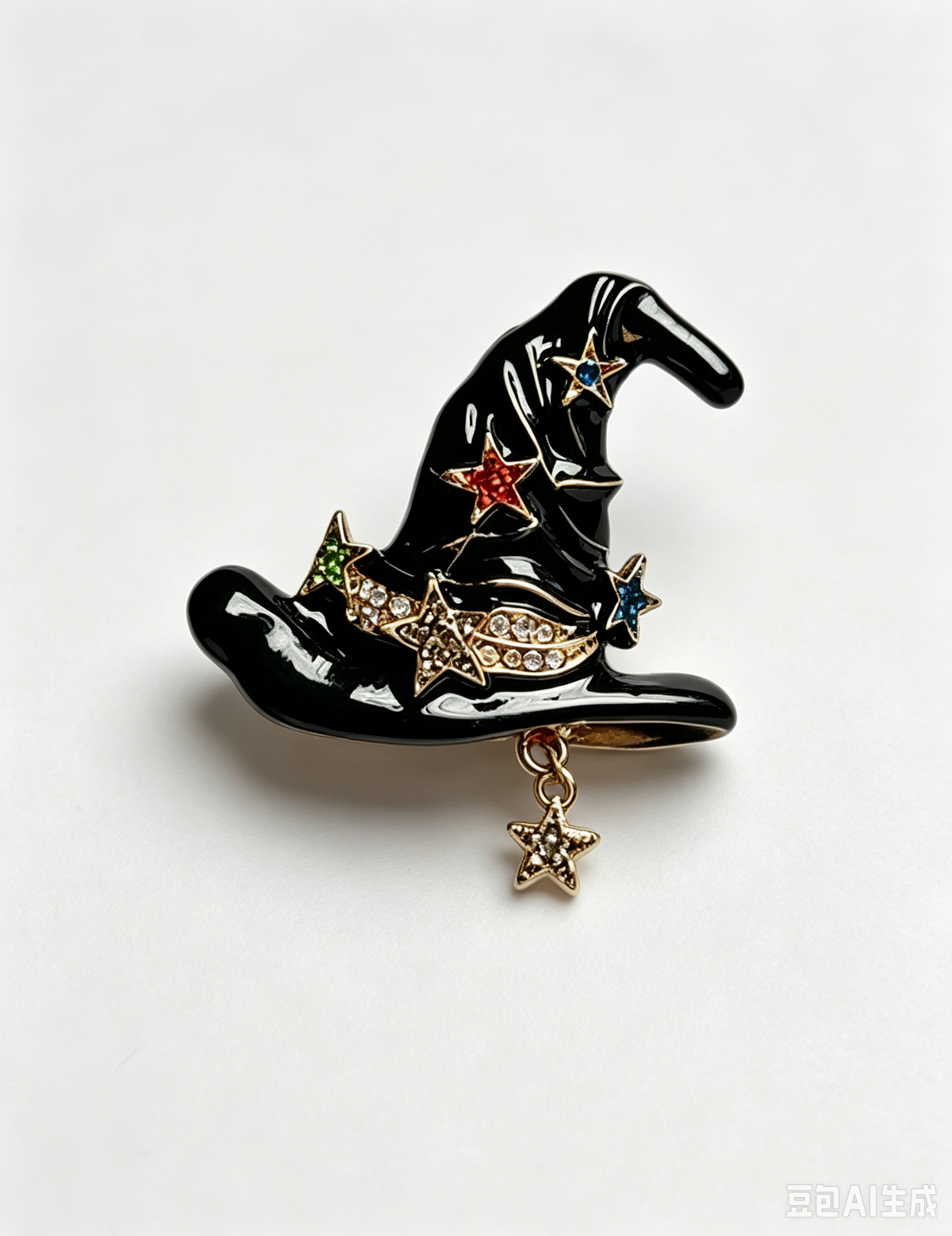 Magical Halloween Witch Star Hat Brooch 6W6JPB54