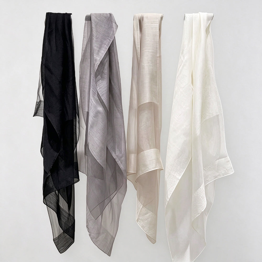 Elegant Solid Color Breathable Long Shawl Silk Scarf 6W6NSC219