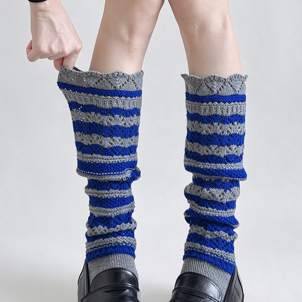 Striped Slouchy Mid-Calf Socks - DippedShop Wholesale - #8083