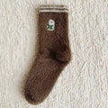 Cute Cartoon Embroidered Velvet Crew Socks 6W8FSO889