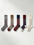 Retro Color Contrast Warm Mid-Calf Socks 6W8FSO819