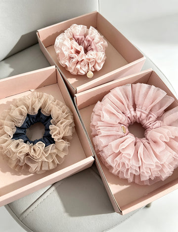 Oversized Tulle Lace Mesh Hair Scrunchie 6W6HSR468