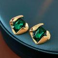 Elegant Gold Plated Rhinestones Rhombus Pendant Necklace  6W6JNC966