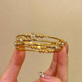 Vinatge Multi-Layer Pearl Rhinestone Bangle Bracelet 6W6JBR588