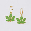 Maple Leaf Pearl Drop Earrings - DippedShop Wholesale - #0403
