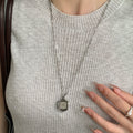 Square Analog Quartz Necklace Watch - DippedShop Wholesale - #0595