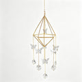 Golden Air Plant Frame Butterfly Crystal Suncatcher 6H7HLS168