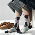 Floral Embossed Crew Socks - DippedShop Wholesale - #4131