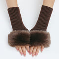 Stylish Rib Knit Thicken Plush Fingerless Gloves 6W6GLO100
