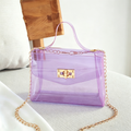 Cute Solid Color Square Jelly Clear Tote Bag 6W10BBG2117