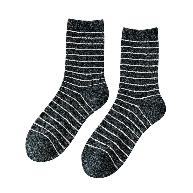 Winter Color Contrast Striped Warm Scrunch Socks 6W8FSO677