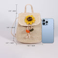 Trendy Straw Woven Sunflower Backpack 6S10BBG1434