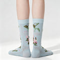 Floral Embossed Crew Socks - DippedShop Wholesale - #7715