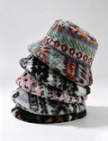 Boho Style Fair Isle Print Warm Bucket Hat 6W6HAT816