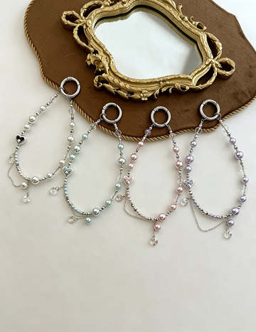 Natural Pearl Crystal Chain Keychain Bag Charm 6W10BBC419