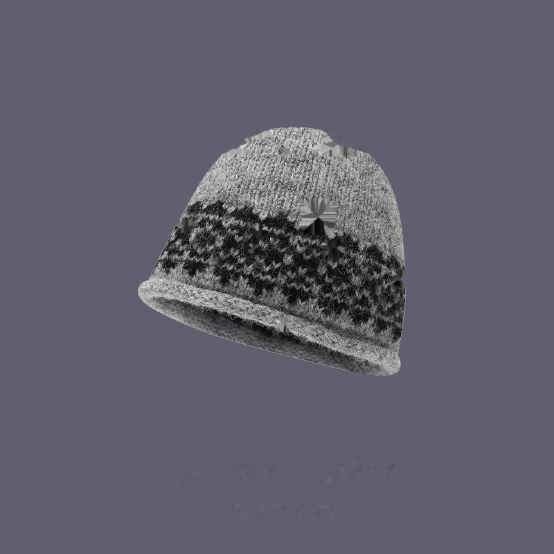 Vintage Jacquard Knit Beanie Hat 6W6HAT681