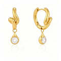 Trendy Cubic Zirconia Teardrop Dangle Hoop Earrings 6W6JER599