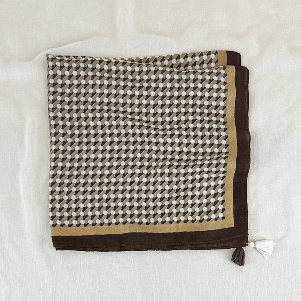 French Soft Geometric Houndstooth Square Scarf 6W6NSC215