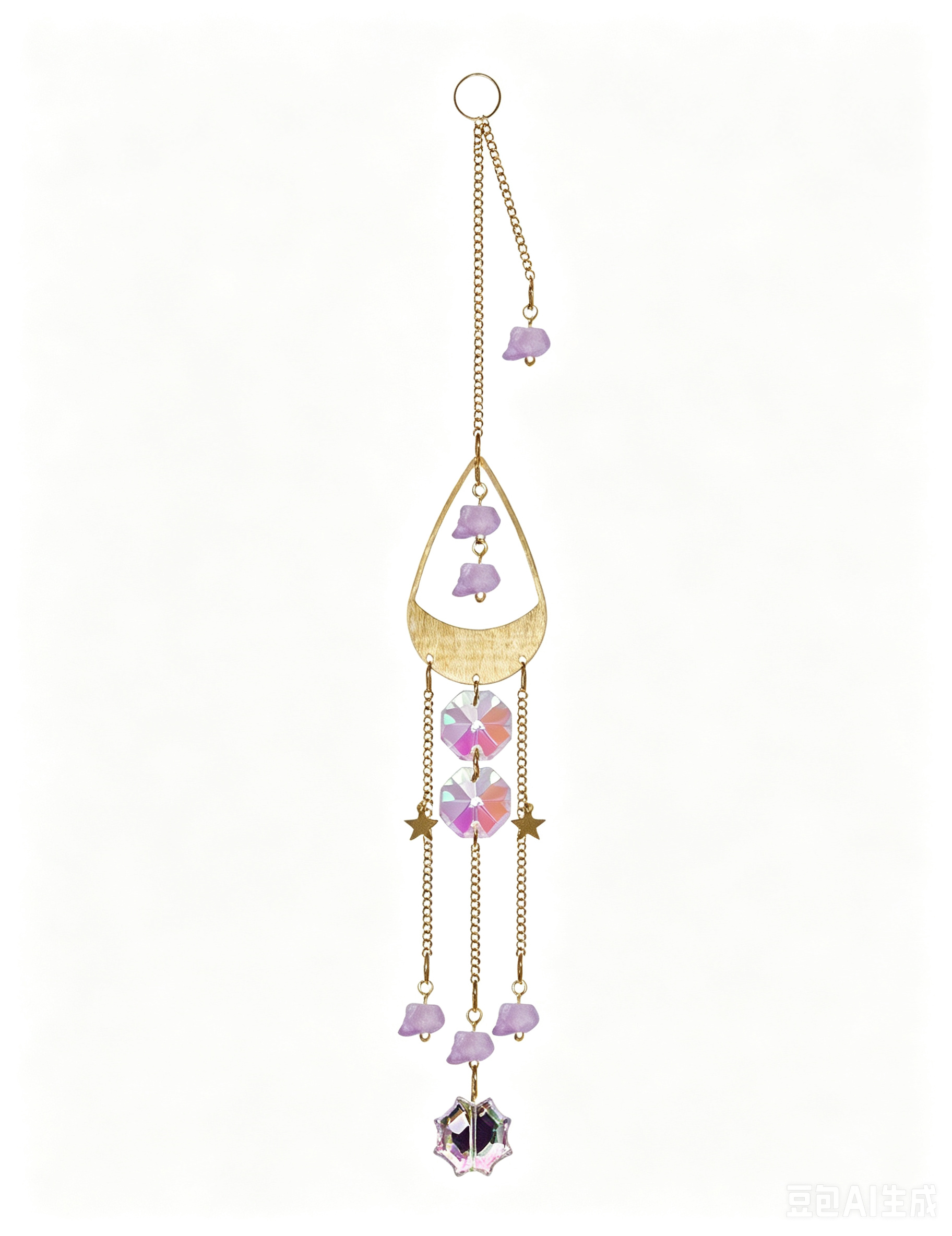 Hollow Floral Natural Stones Pendant Suncatchers MK2CZAS6H7HLS54