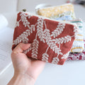 Trendy Floral Embroidery Portable Cosmetic - DippedShop Wholesale - #1811