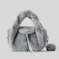 Cute Pompom Fuzzy Plush Solid Color Handbag 6W10BBG2394