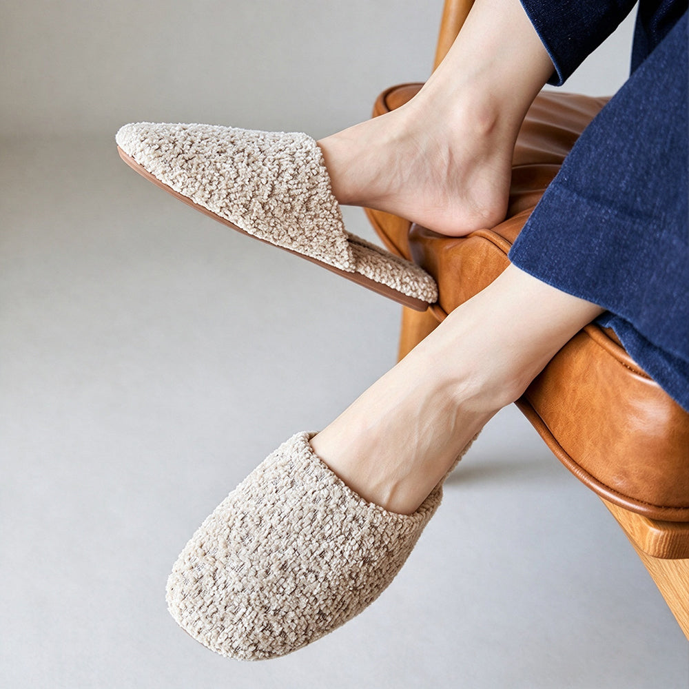 Elegant Solid Color Non-Slip Soft Indoor Slippers 6W8FSP291