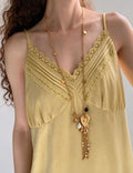Heart Shell Tassel Necklace - DippedShop Wholesale - #5907