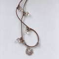 Handcrafted Daisy Flower Leather Cord Necklace 6W6JNC1012