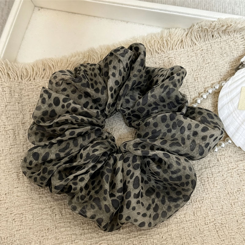 Retro Leopard Print Organza Hair Scrunchies 6W6HSR376