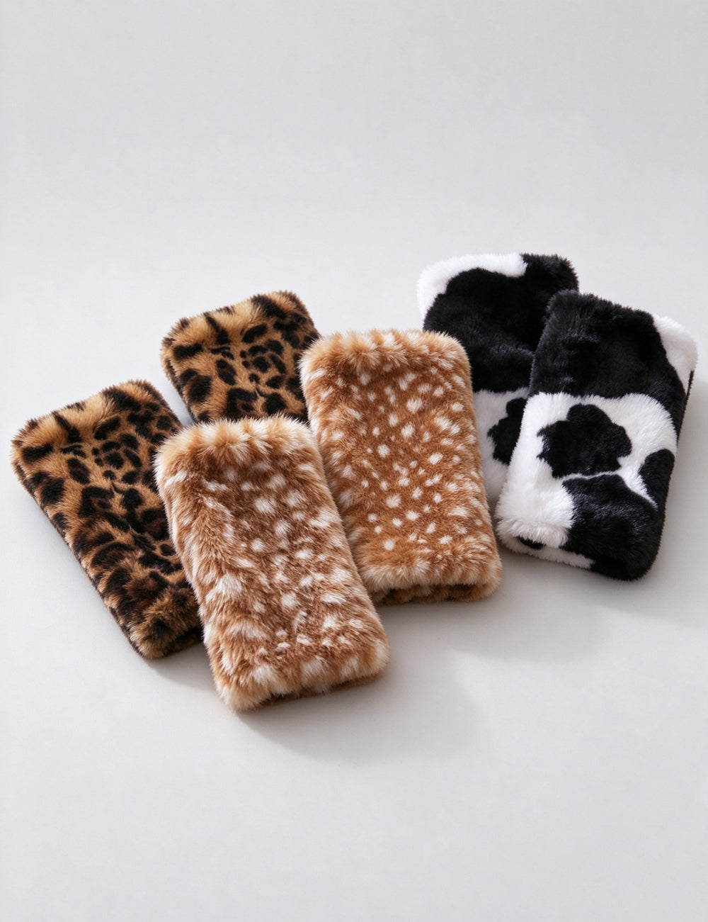 Fuzzy Plush Fingerless Gloves - DippedShop Wholesale - #8035