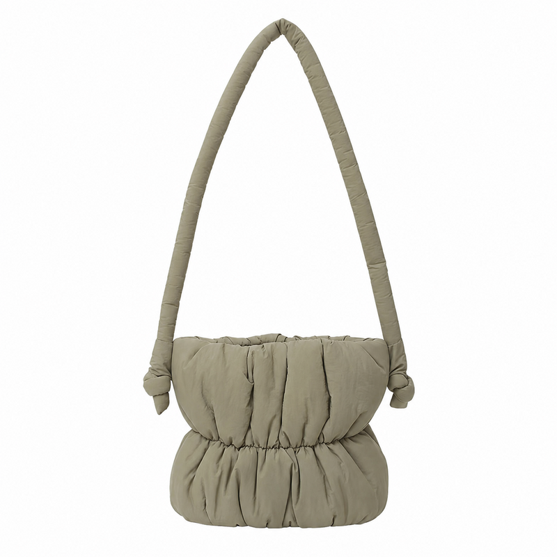 Casual Nylon Puffer Bucket Shoulder Bag 6W10BBG1808