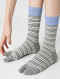Minimalist Color Block Striped Tabi Socks 6W8FSO533