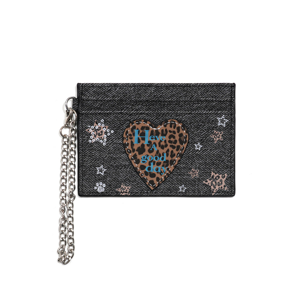 Leopard Heart Card Wallet - DippedShop Wholesale - #1347