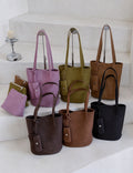 Vintage Woven Commuter Bucket Tote Bag 6W10BBG2467