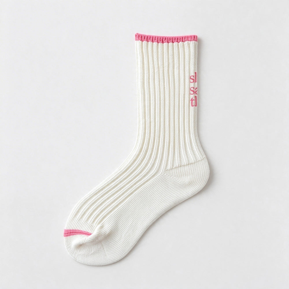 Color Block Jacquard Rib Socks - DippedShop Wholesale - #4019