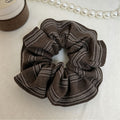 Simple Solid Color Striped Ruffled Scrunchies 6W6HSR375