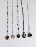 Gemstone Donut Coin Necklace - DippedShop Wholesale - #7283