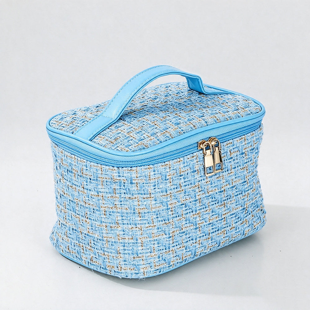 Plaid Tweed Makeup Bag - DippedShop Wholesale - #0787
