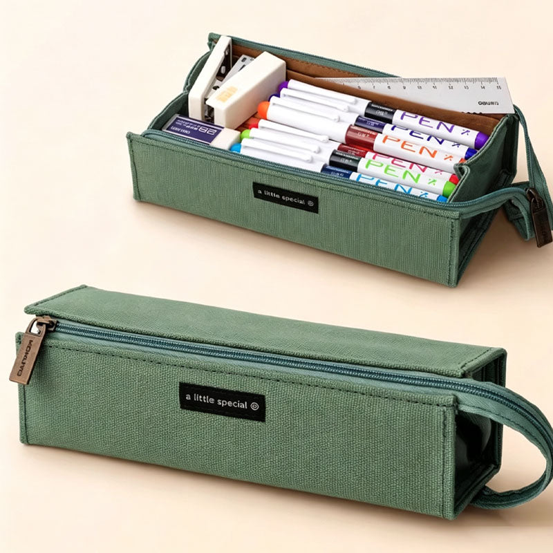 Minimalist Solid Color Pencil Case with Handle 6S10BOB1062