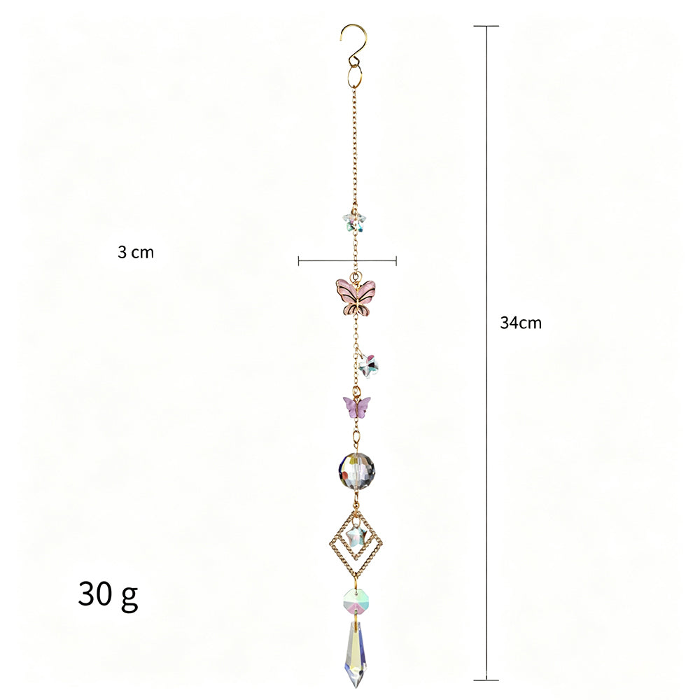 Butterfly Crystal Wind Chime Suncatcher - DippedShop Wholesale - #4851