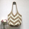 Casual Color Block Hollow Woven Tote Bag 6W10BBG1784