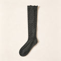 Solid Color Hollow Out Knit Calf Socks 6W8FSO887